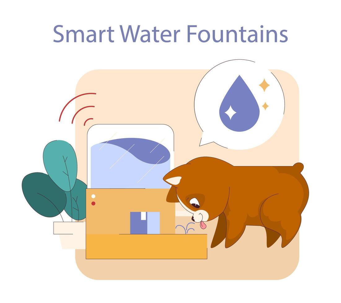 Smart Water Fountains concept. vector