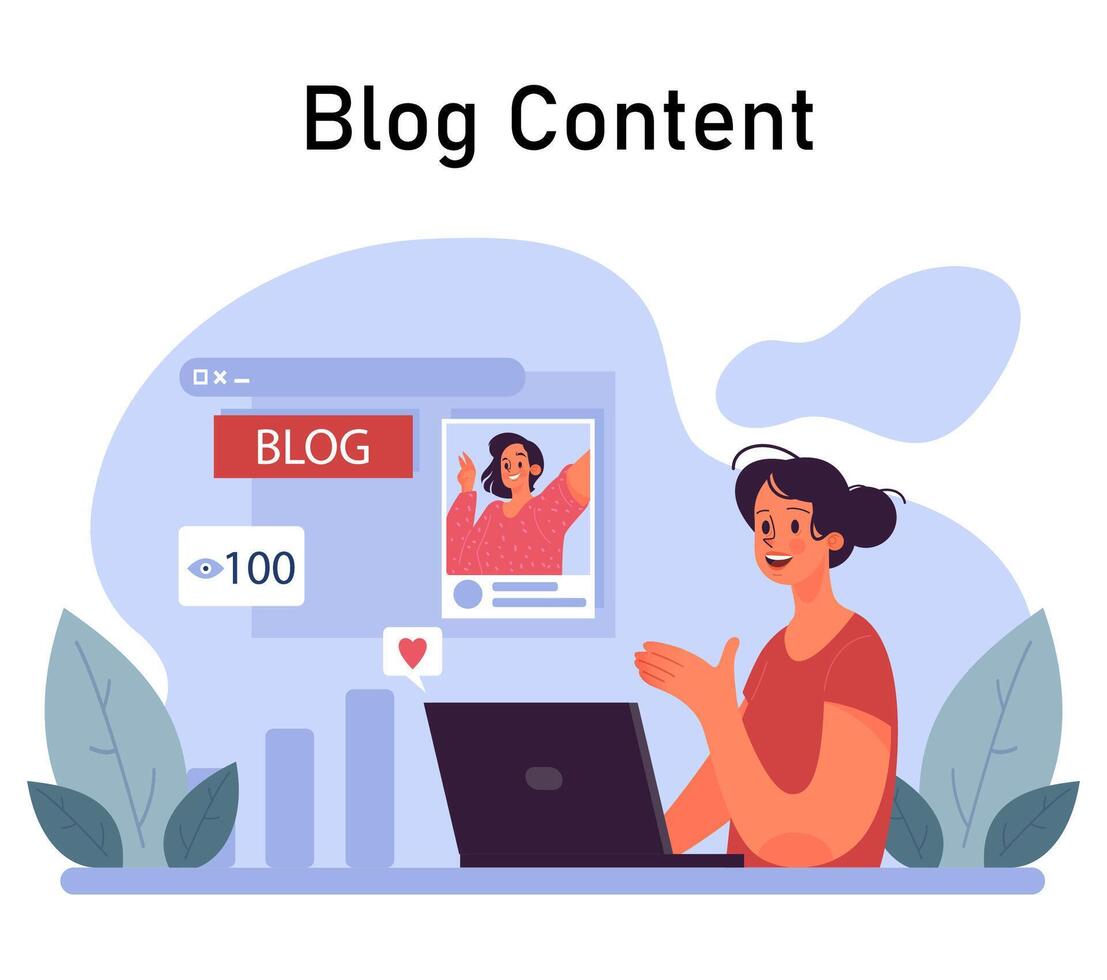 Content creation. Social media marketing and digital vector