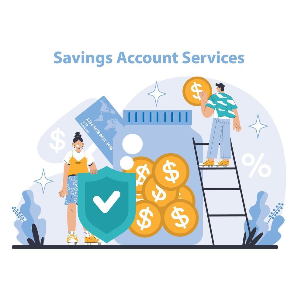 Bank services concept. Flat vector illustration.