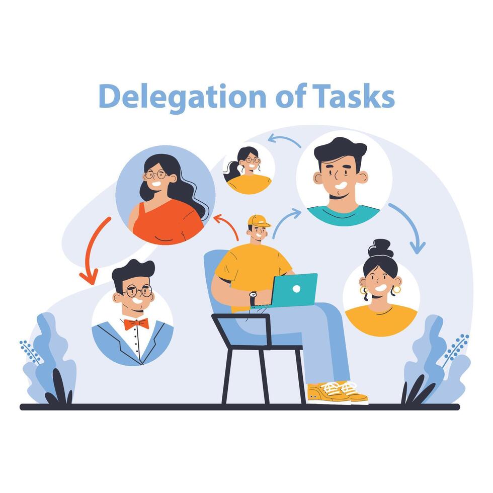 Productivity boosting concept. Flat vector illustration