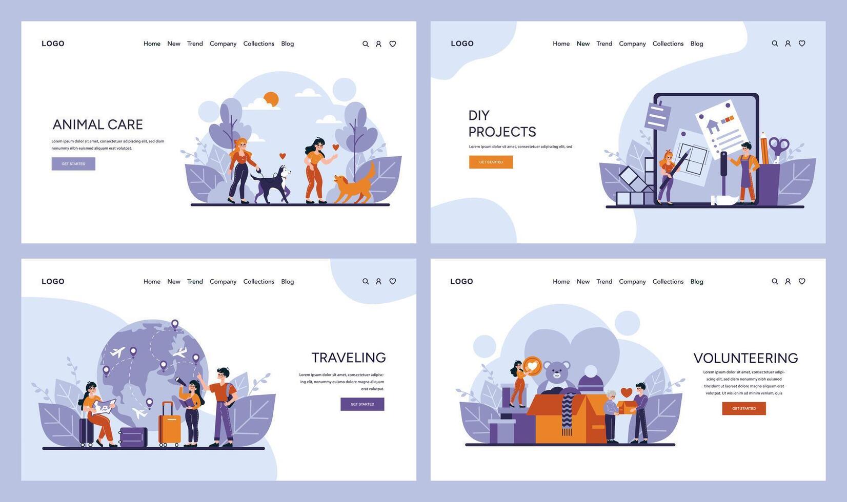 Engaging social and family vector set