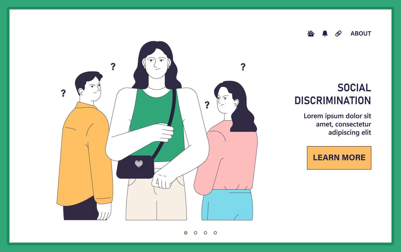 Gender transition negative side. Upset person facing a harsh neglect vector