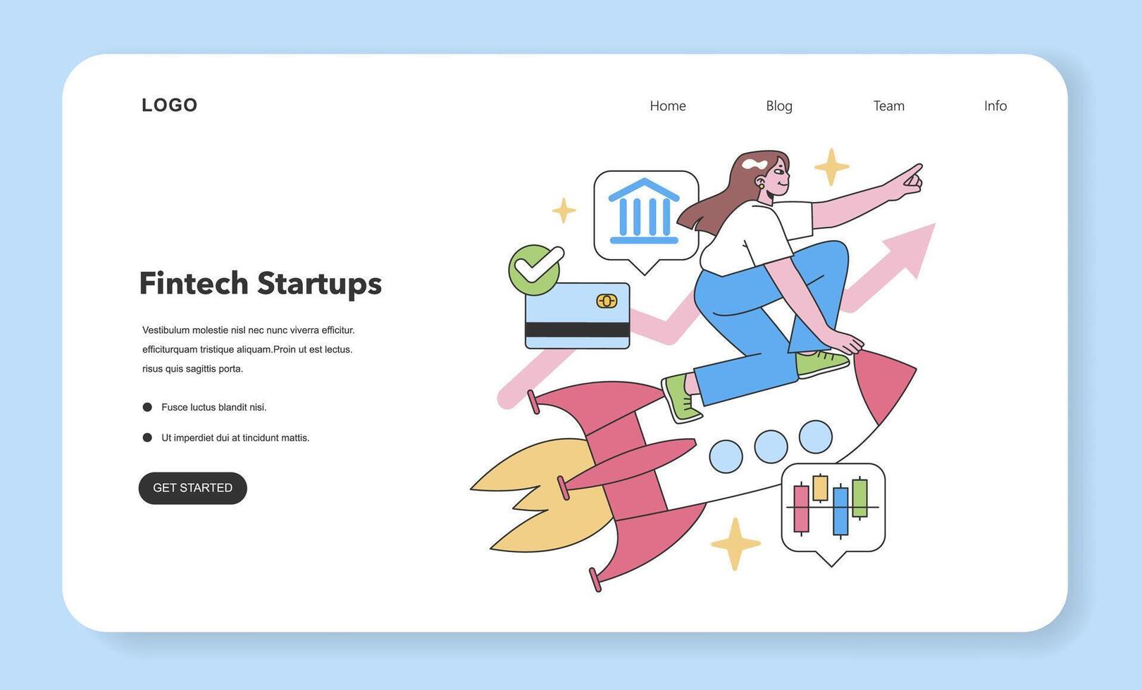 Fintech Startups concept. Flat vector illustration