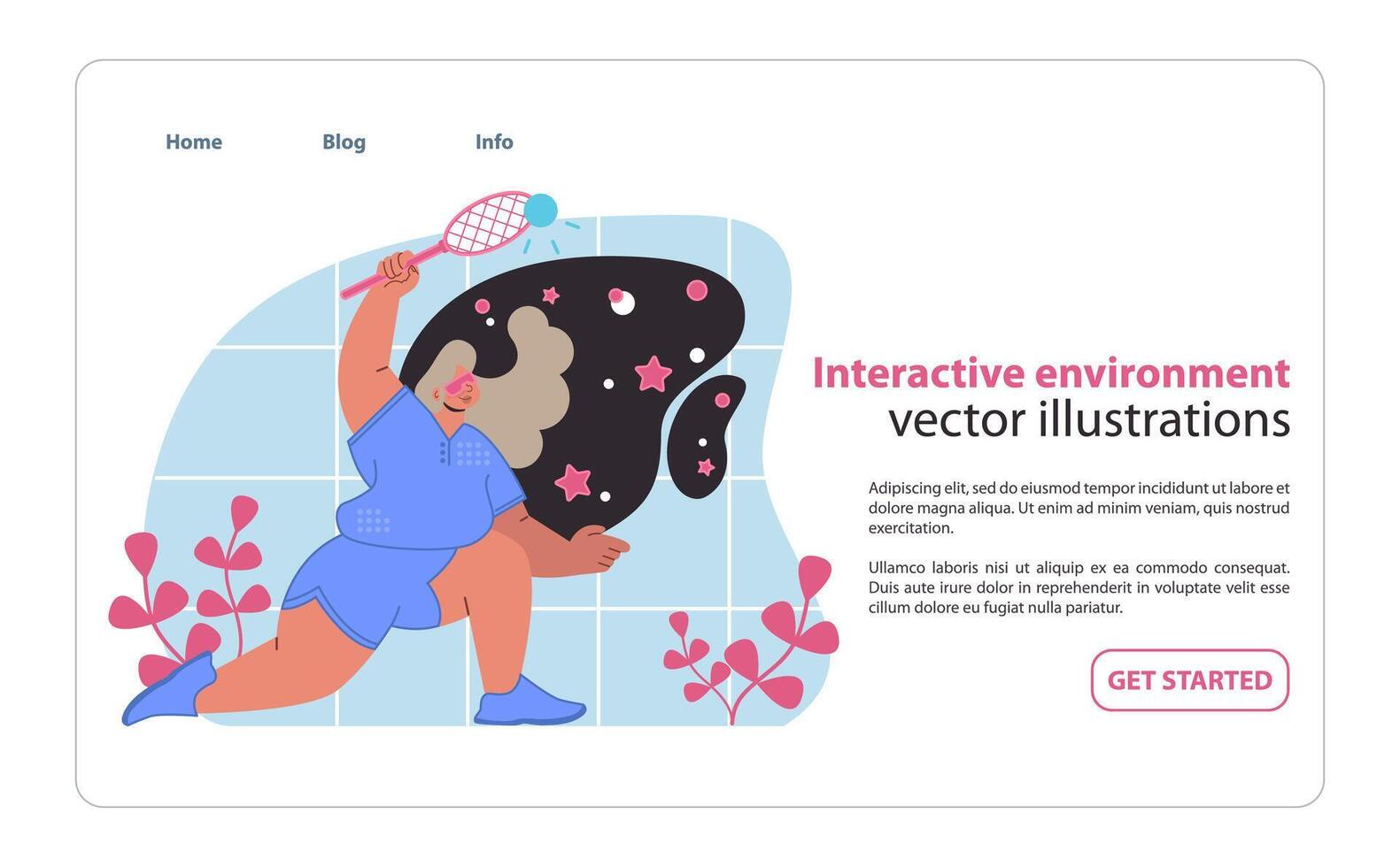 Step into a cosmos of fitness with our interactive environment illustration. vector