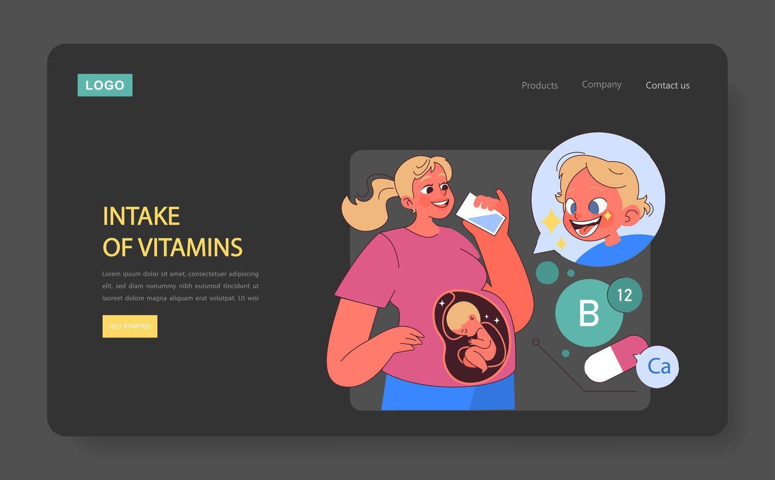 Intake of Vitamins. vector