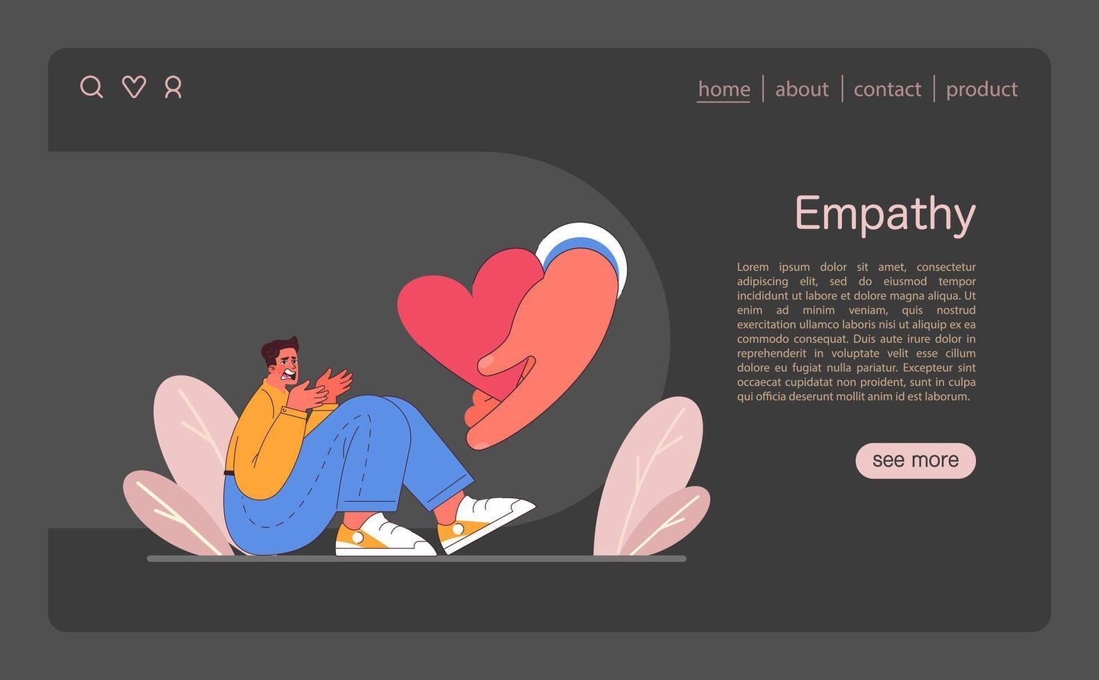 Empathy concept. Flat vector illustration