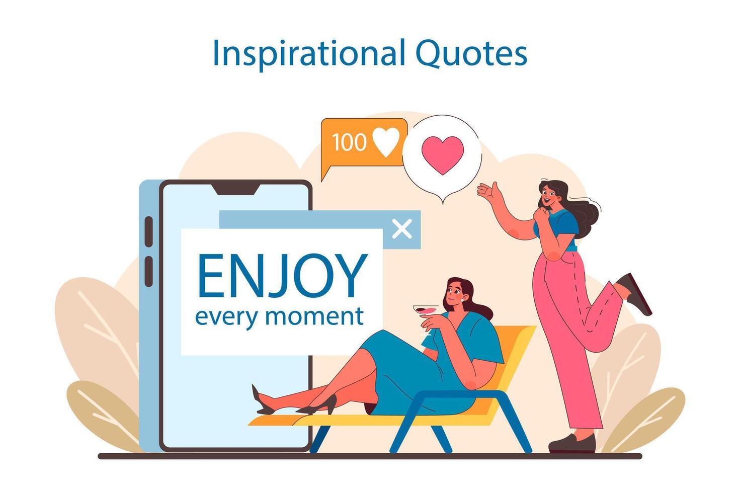 Digital Positivity Spread concept. People sharing and embracing uplifting quotes vector