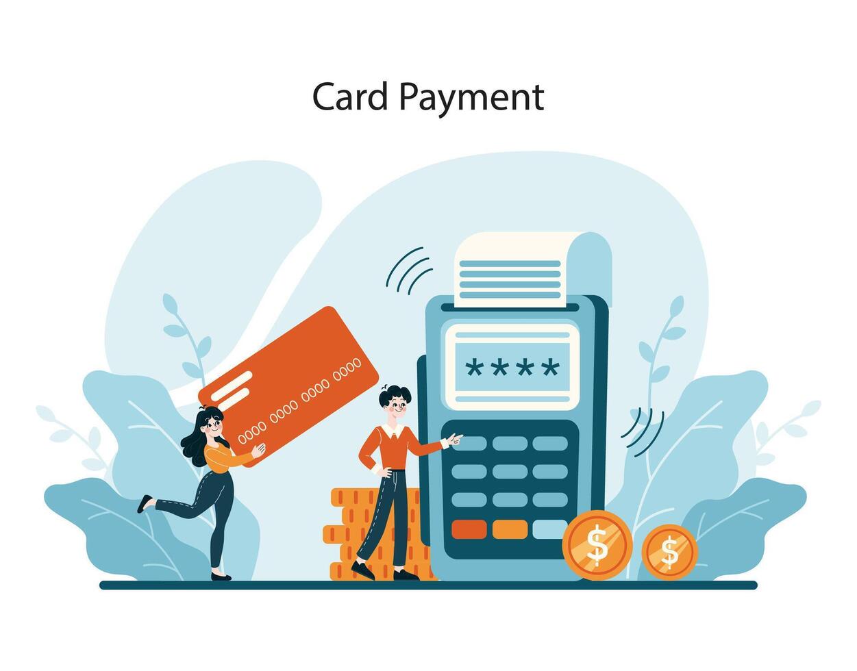 Dynamic portrayal of secure debit and credit card processing at a point of sale vector