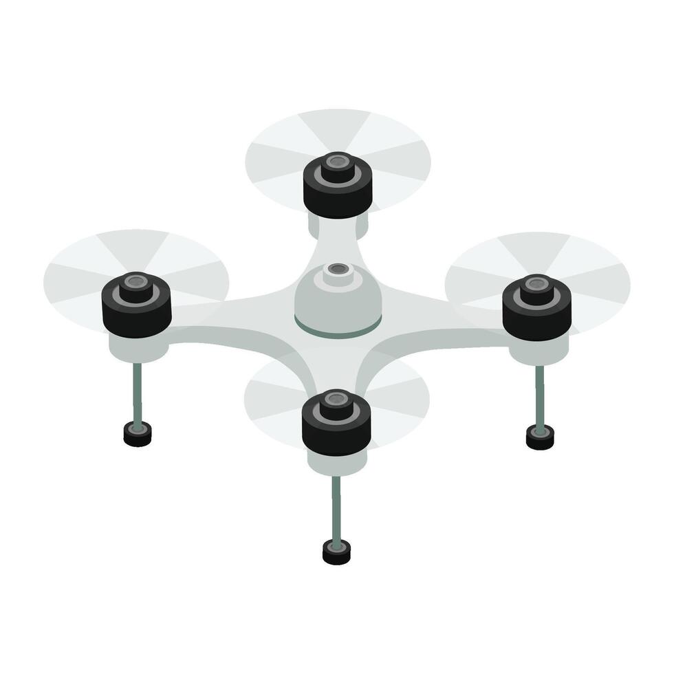 Flying drone, isometric vector illustration