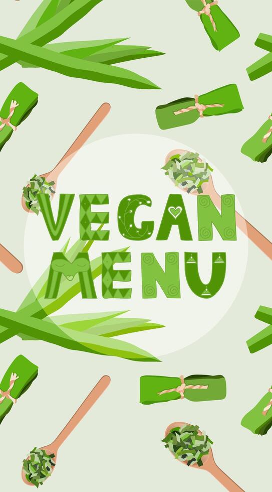 Vegan menu vector design template