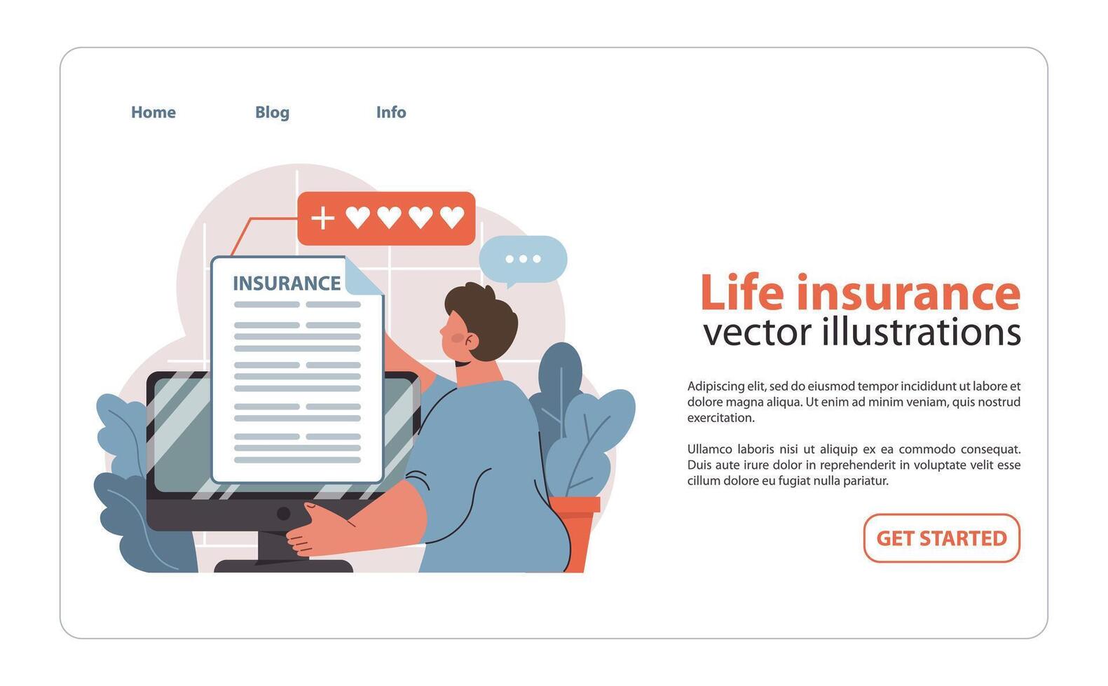 Life insurance concept. Individual securing future with a comprehensive policy. vector
