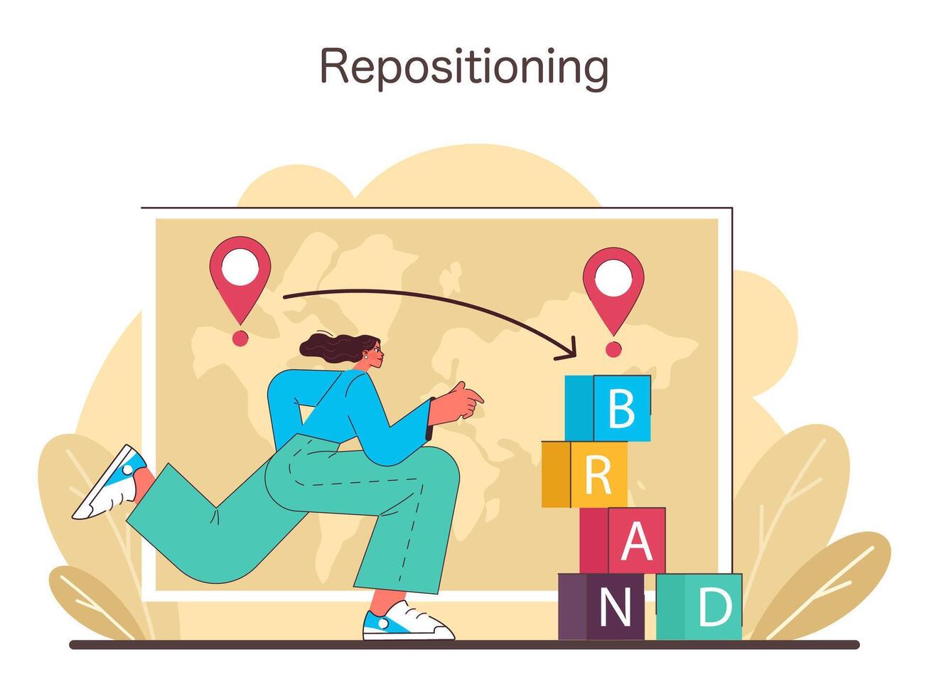 Repositioning concept. Flat vector illustration