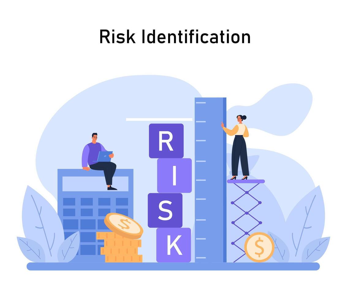 Risk Identification concept. Strategic evaluation of financial uncertainties vector