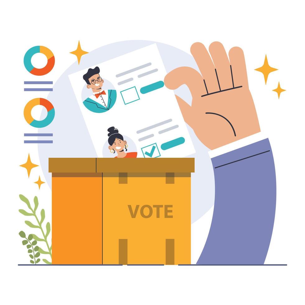 Election. Democratic procedure, citizens choosing political party or candidate vector