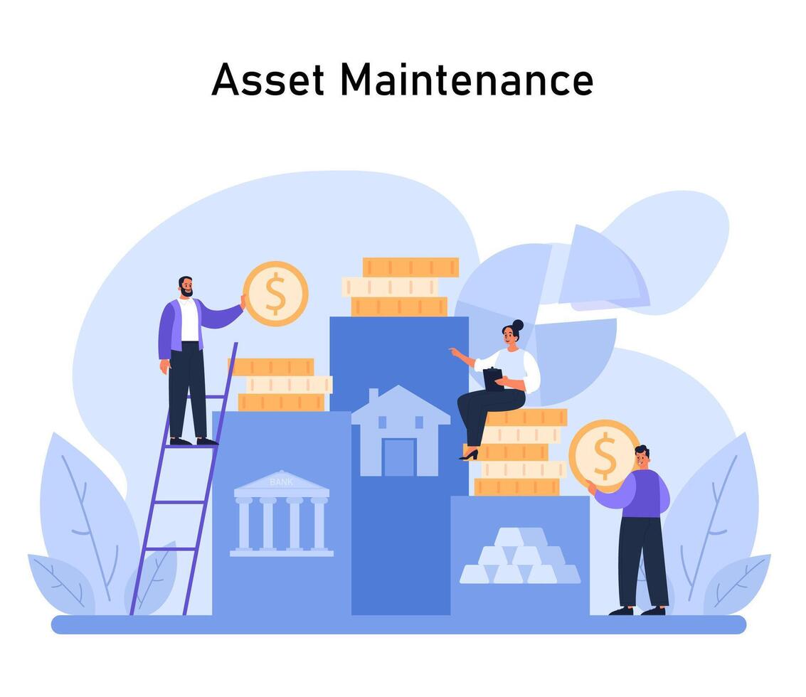 Asset Preservation concept. Maintaining an even distribution of assets vector