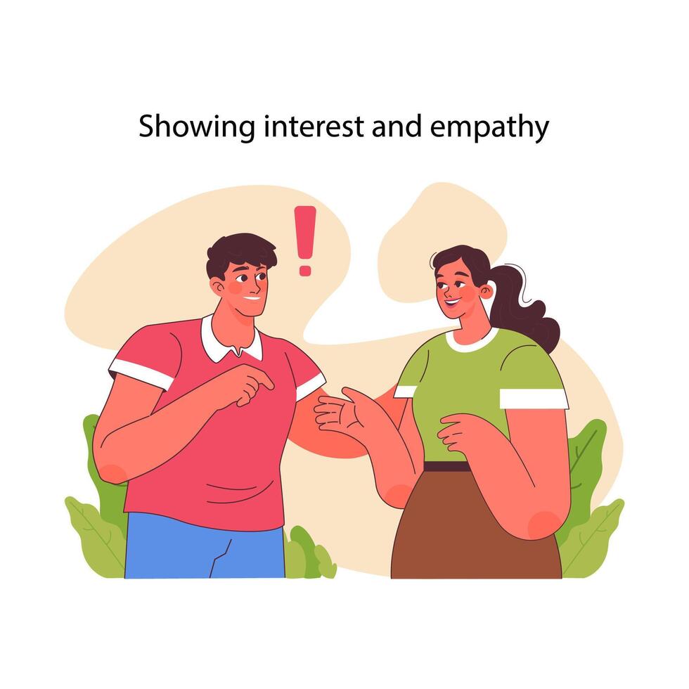 Interest and empathy concept. Flat vector illustration