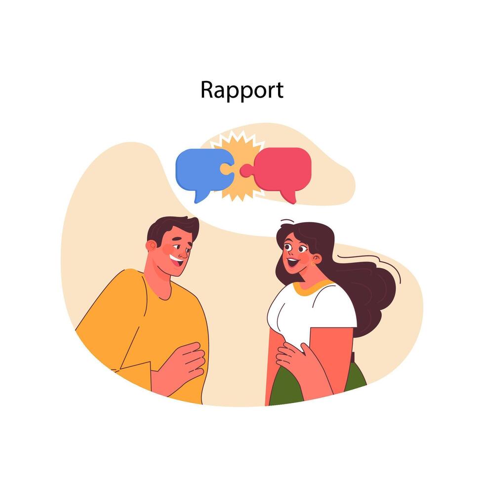 Building rapport in neuro-linguistic programming. Flat vector illustration