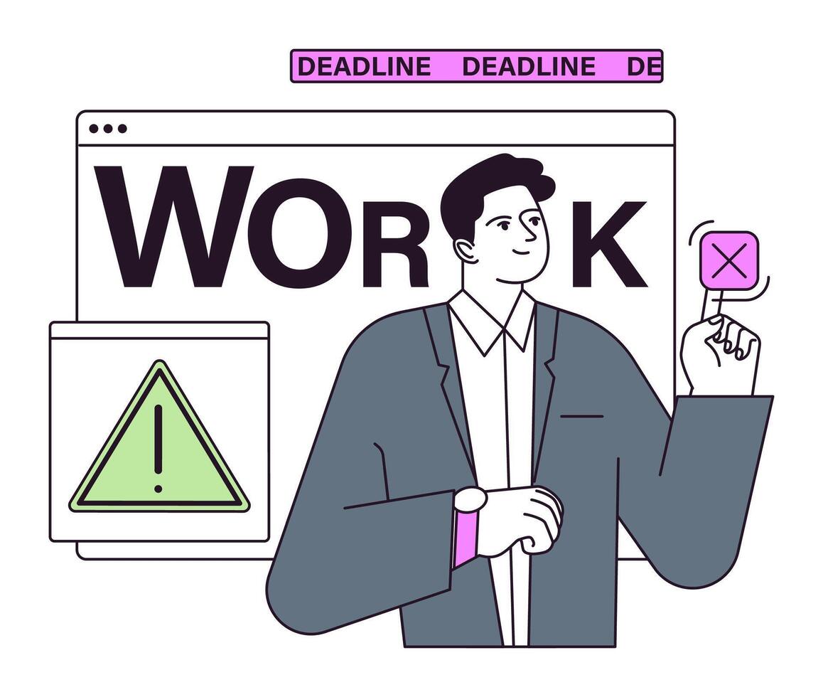 Employee efficiency. Business employee productive multitasking. Time management vector