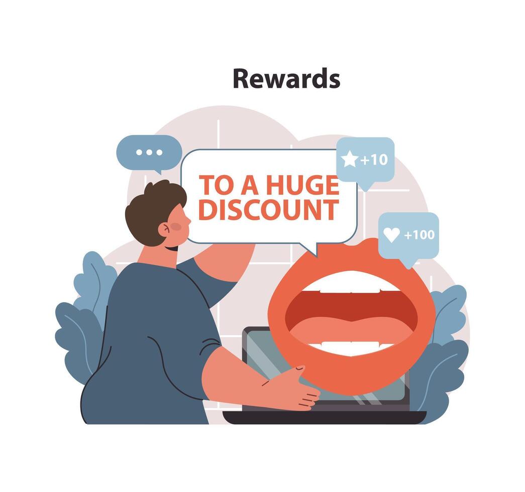 Rewards program concept. Flat vector illustration