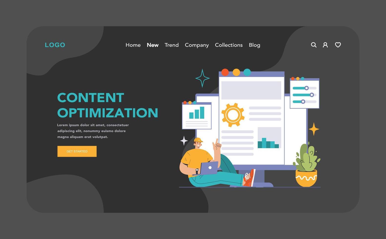 Website Optimization set. Flat vector illustration.