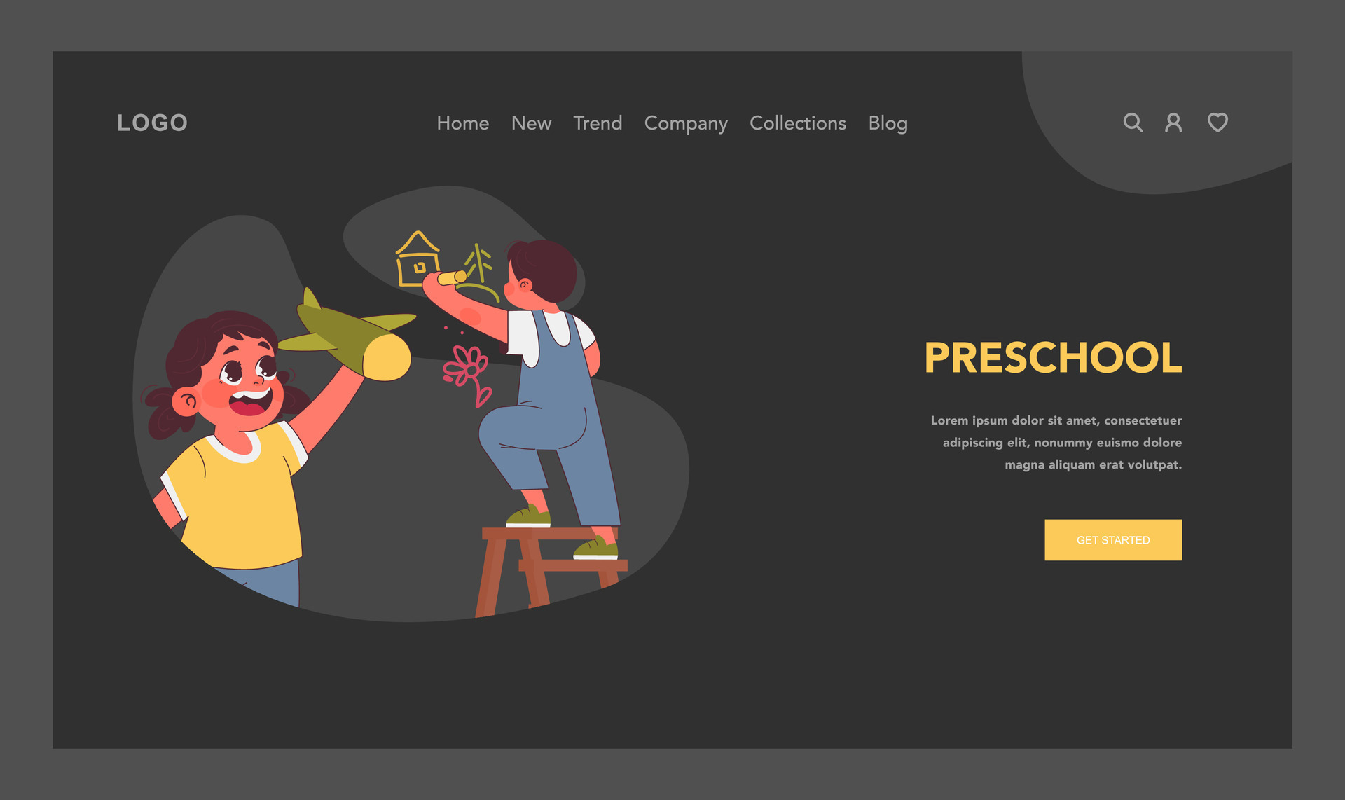 Preschool concept. Flat vector illustration. 41171186 Vector Art at