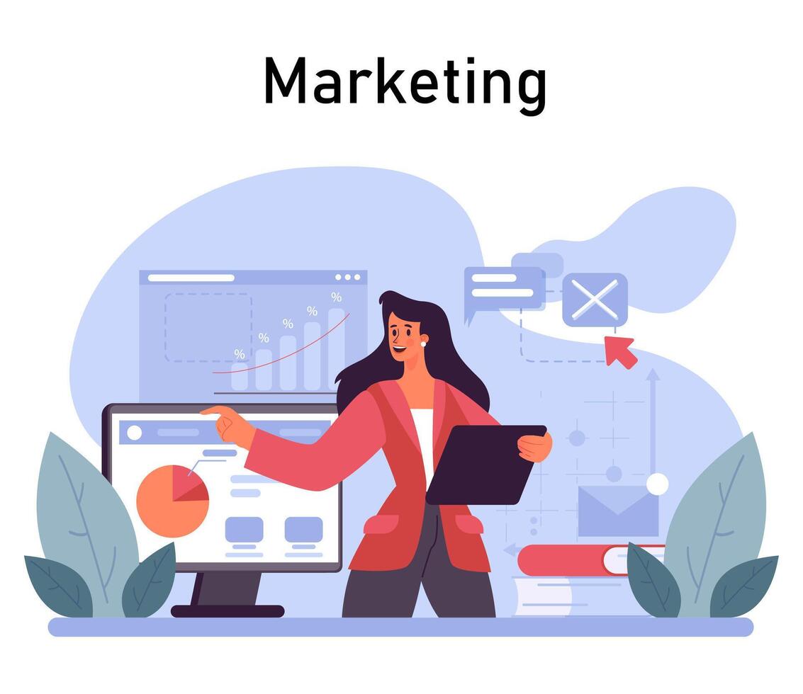 Digital Marketing concept. Flat vector illustration