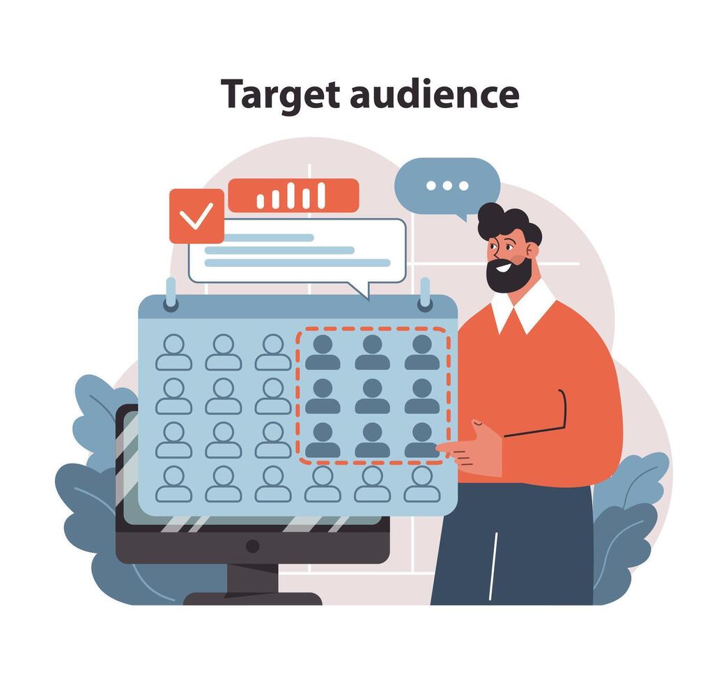 Market penetration concept. Flat vector illustration.