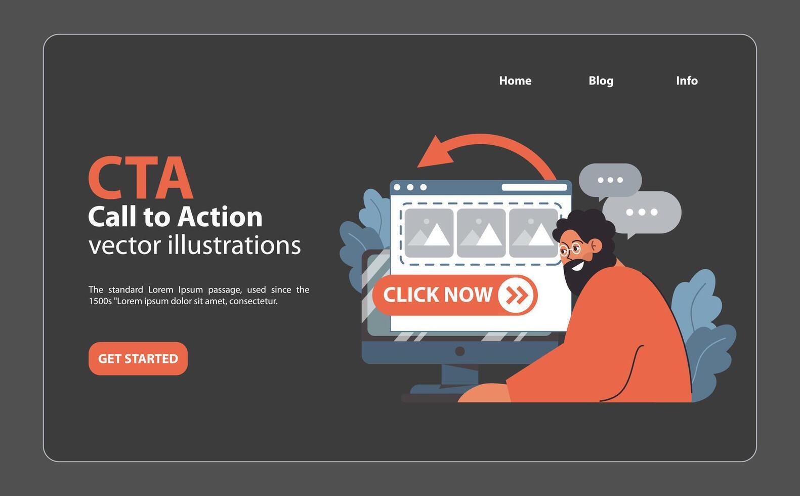 CTA enhancement concept. Flat vector illustration