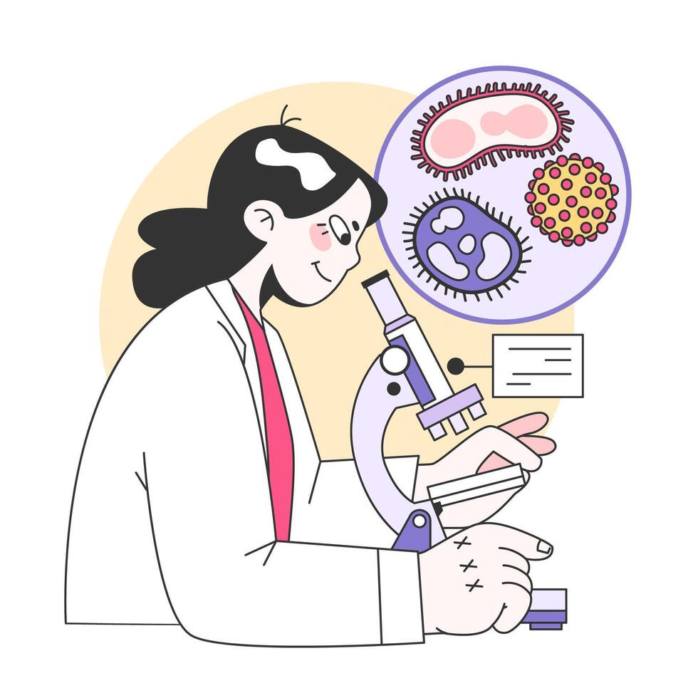 médico investigación. biotecnología, medicina y farmacología desarrollo. vector