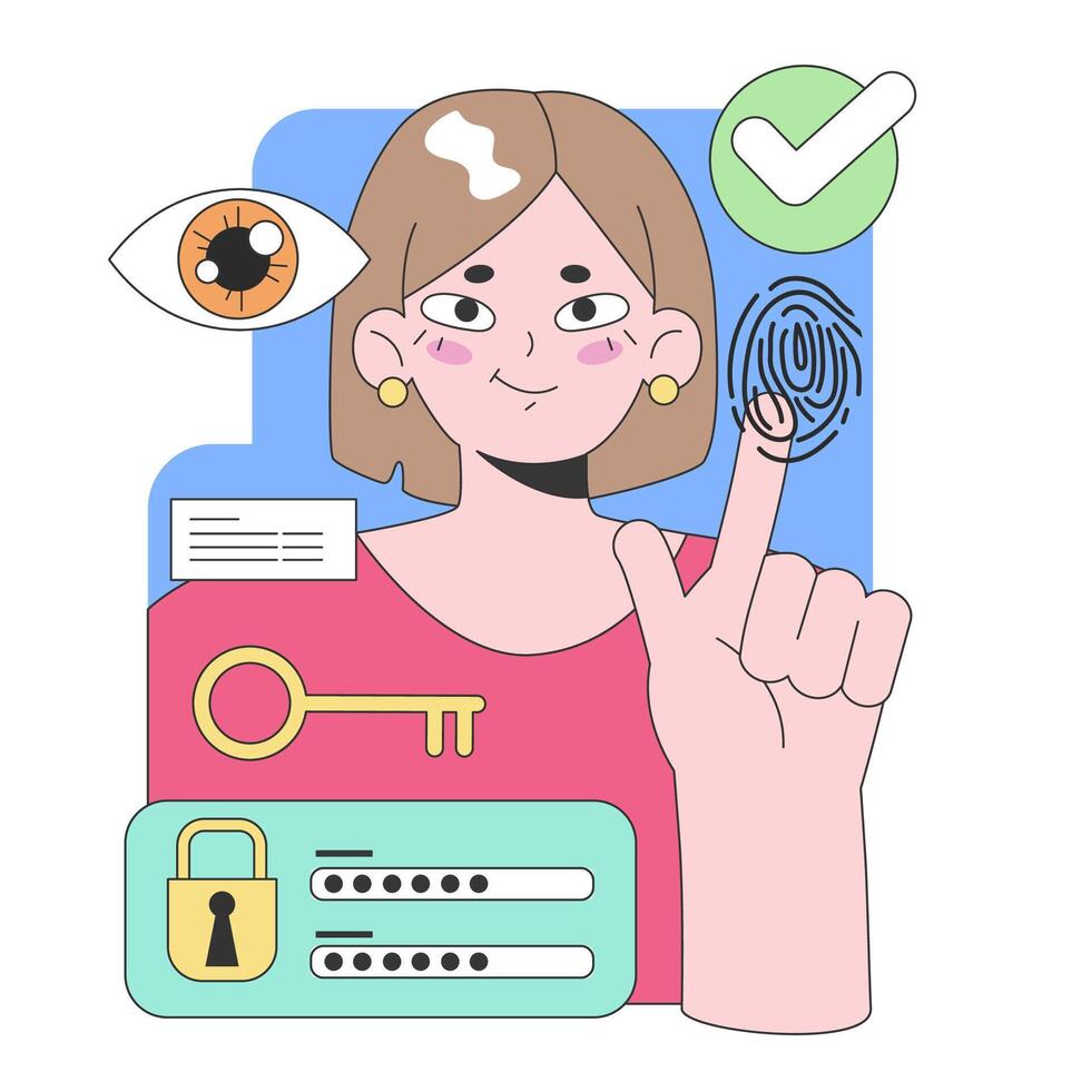 Digital security concept. Flat vector illustration.