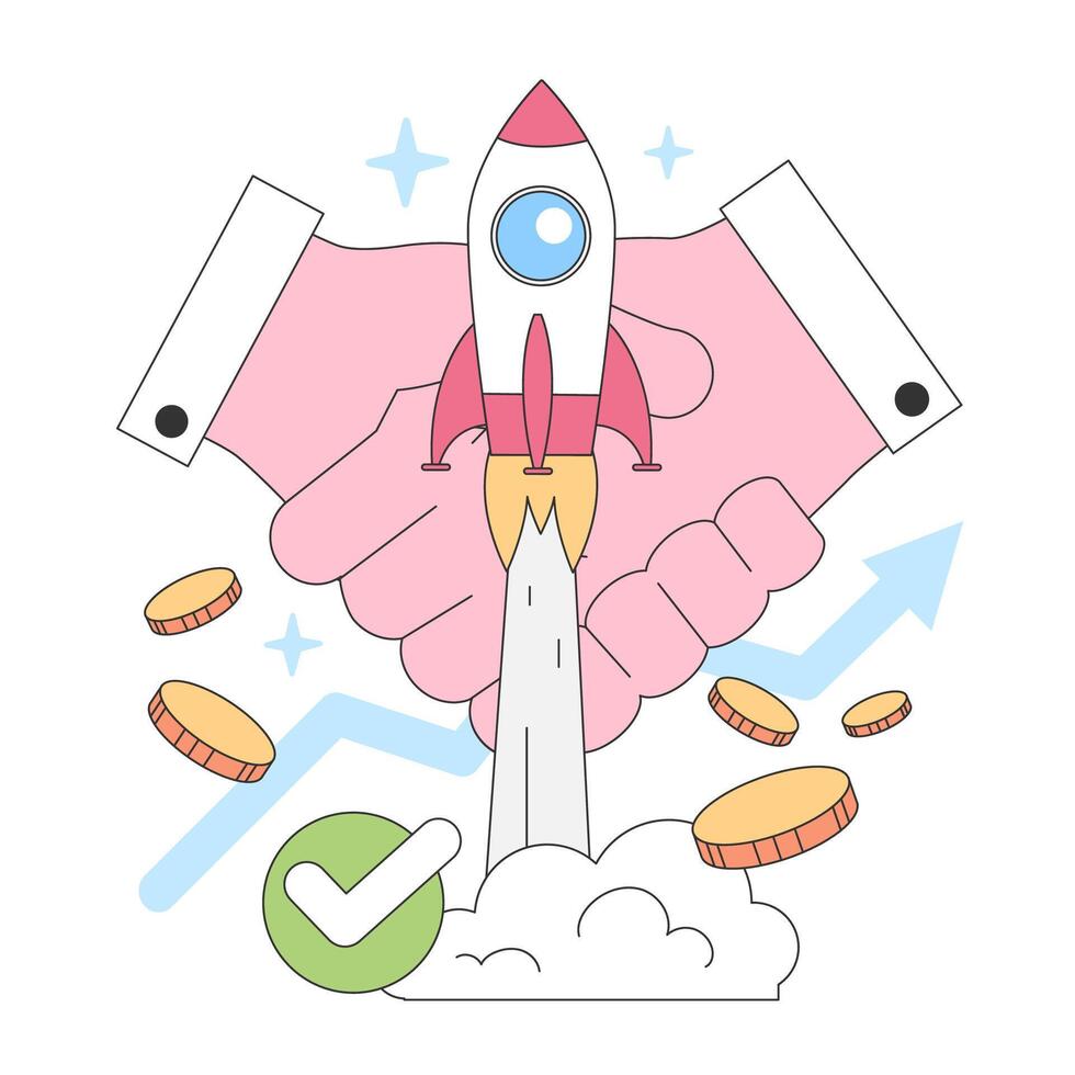 Startup Success concept. Flat vector illustration.