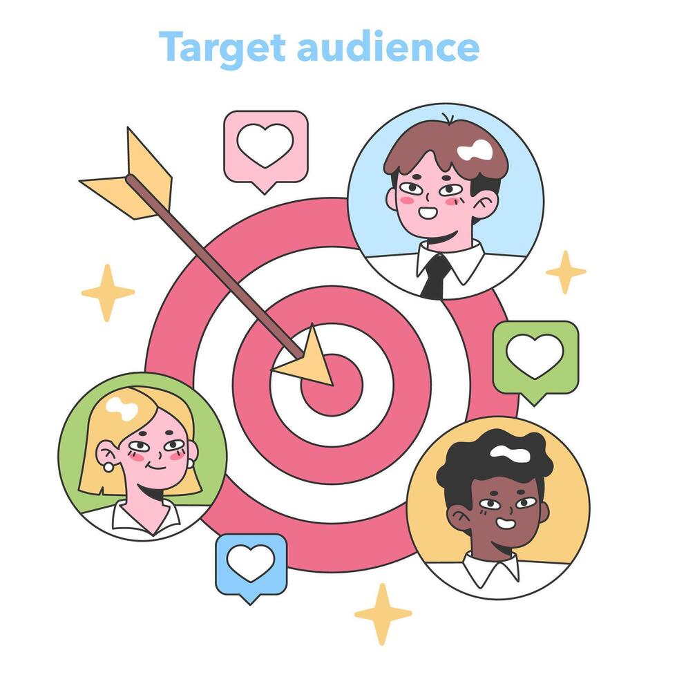 Target audience concept. Flat vector illustration
