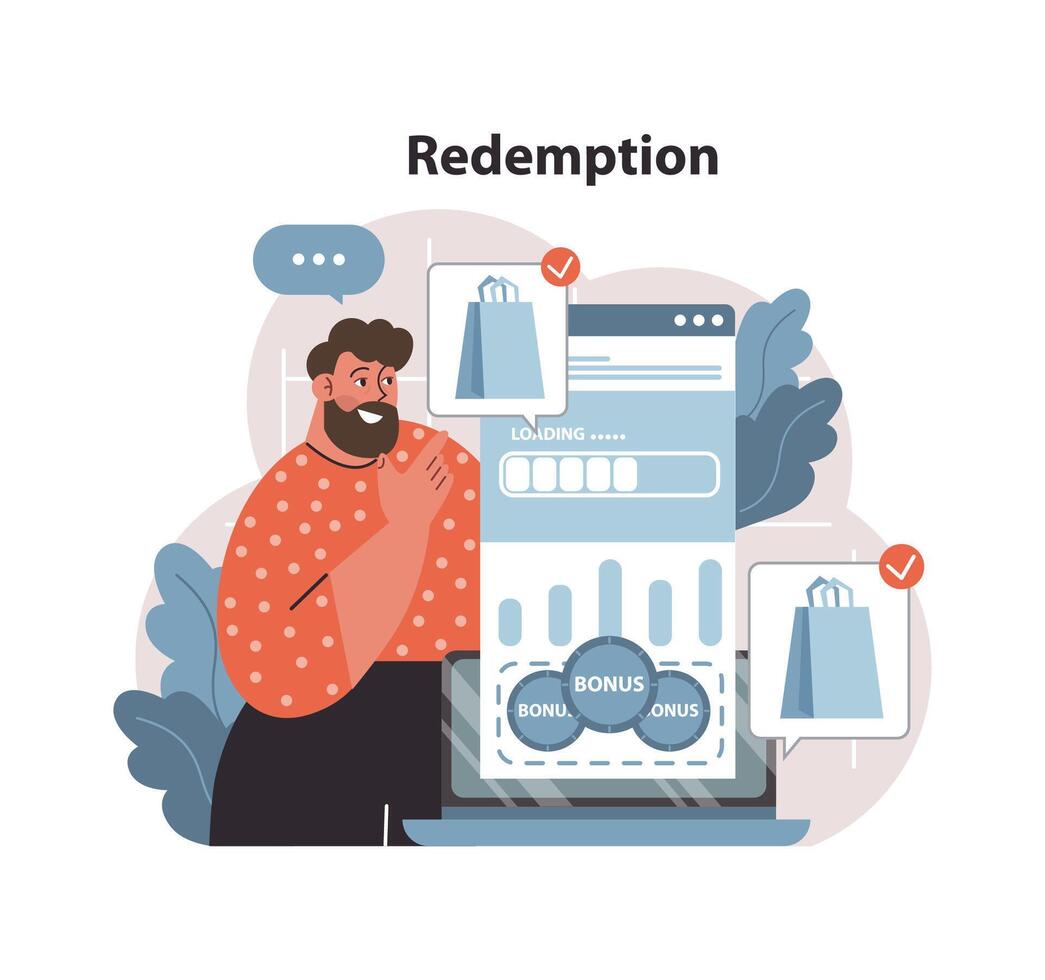 Redemption concept. Flat vector illustration