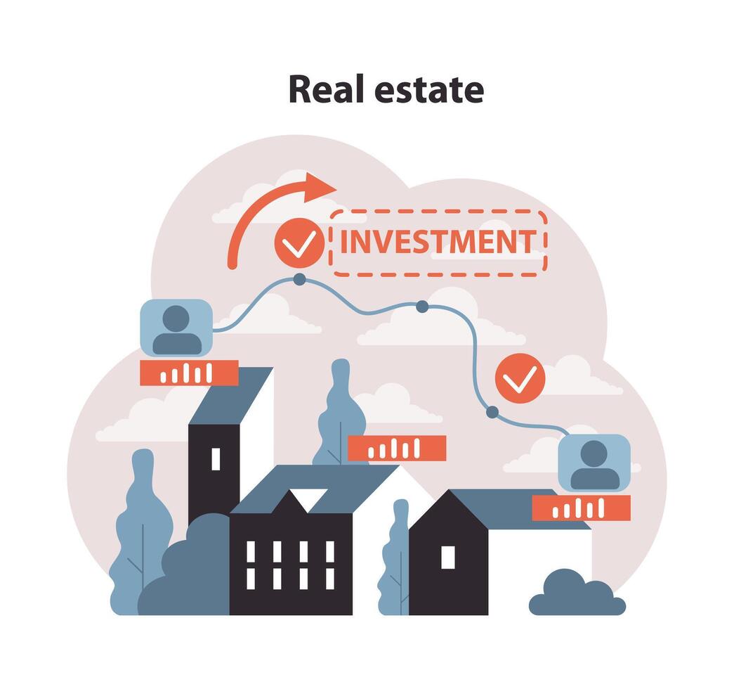 Diversification through real estate. vector