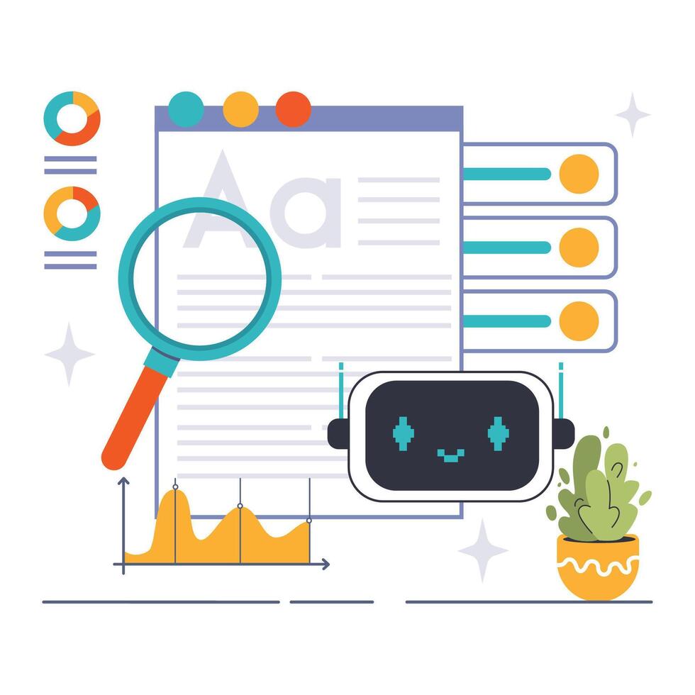 Recurrent Neural Network concept. Flat vector illustration