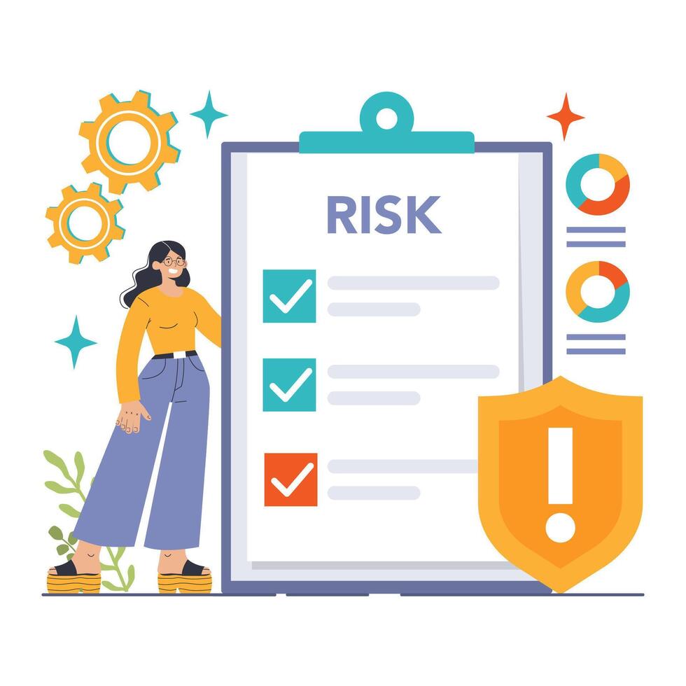 Proactive Risk Management concept. Flat vector illustration.