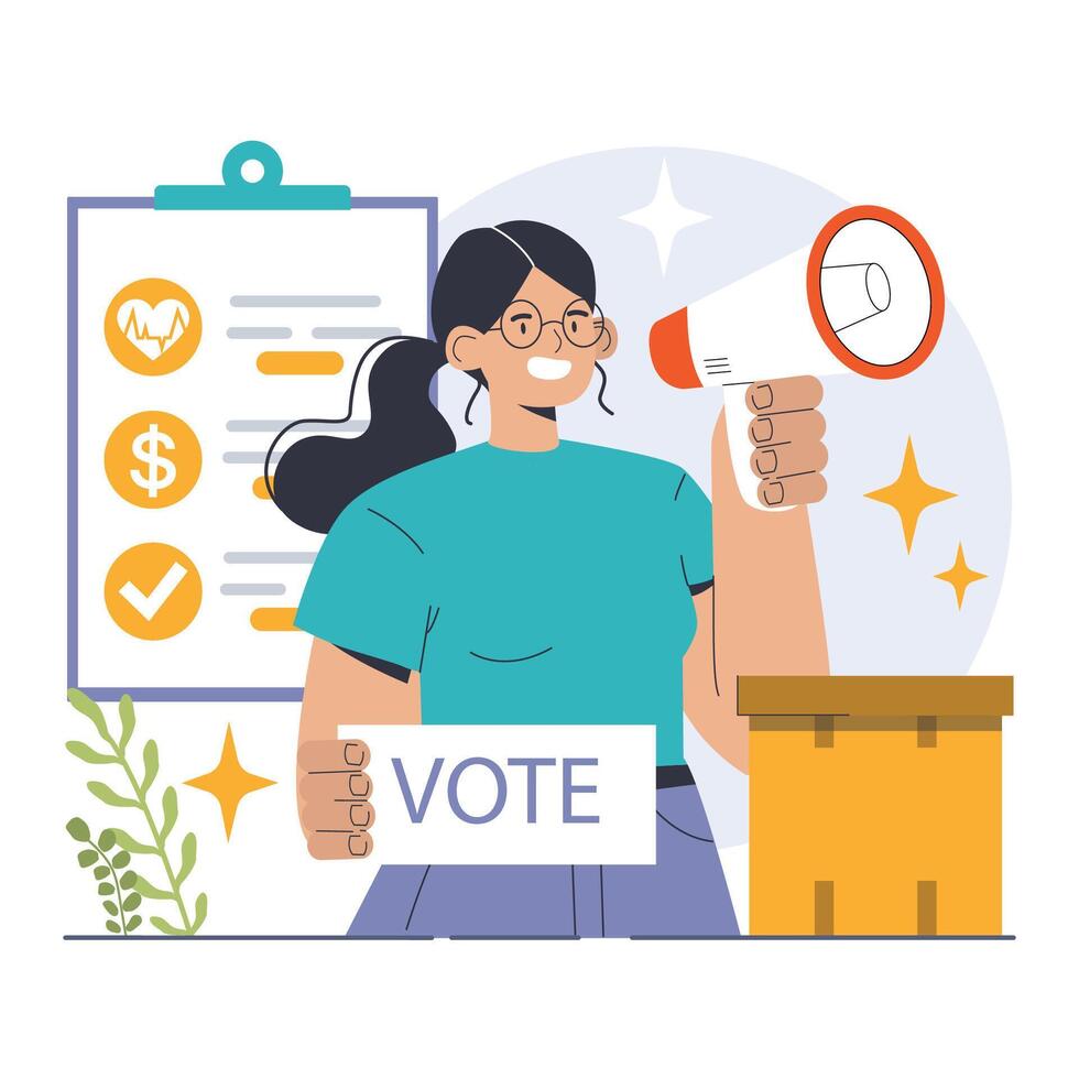 Election. Democratic procedure, citizens choosing political party or candidate vector