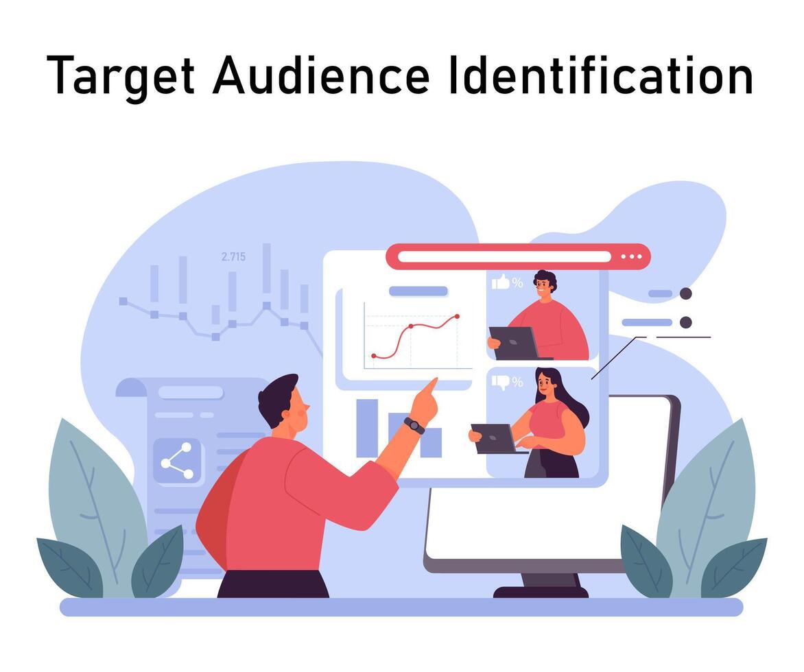 Target Audience Identification concept. Flat vector illustration