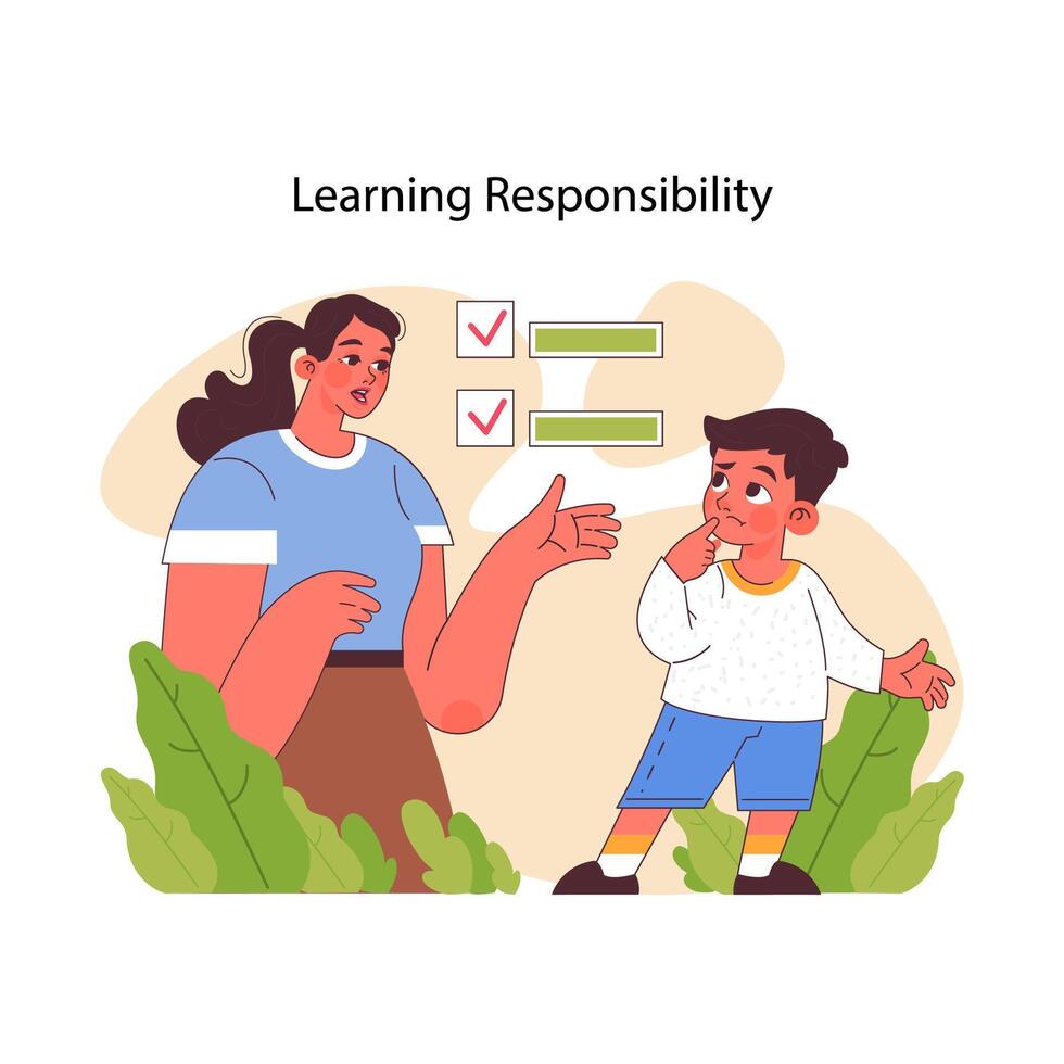 Learning Responsibility concept. Flat vector illustration