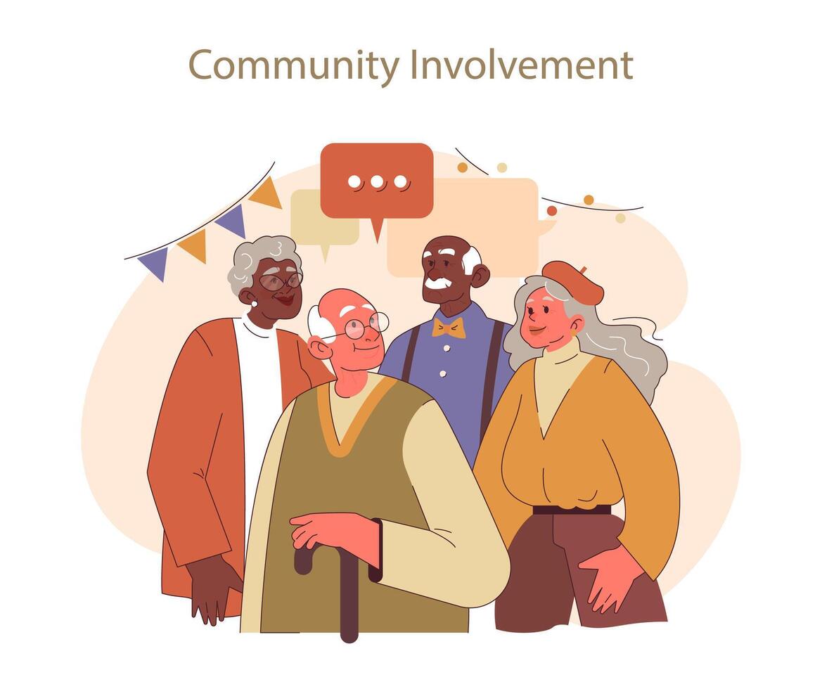 Community involvement concept. vector