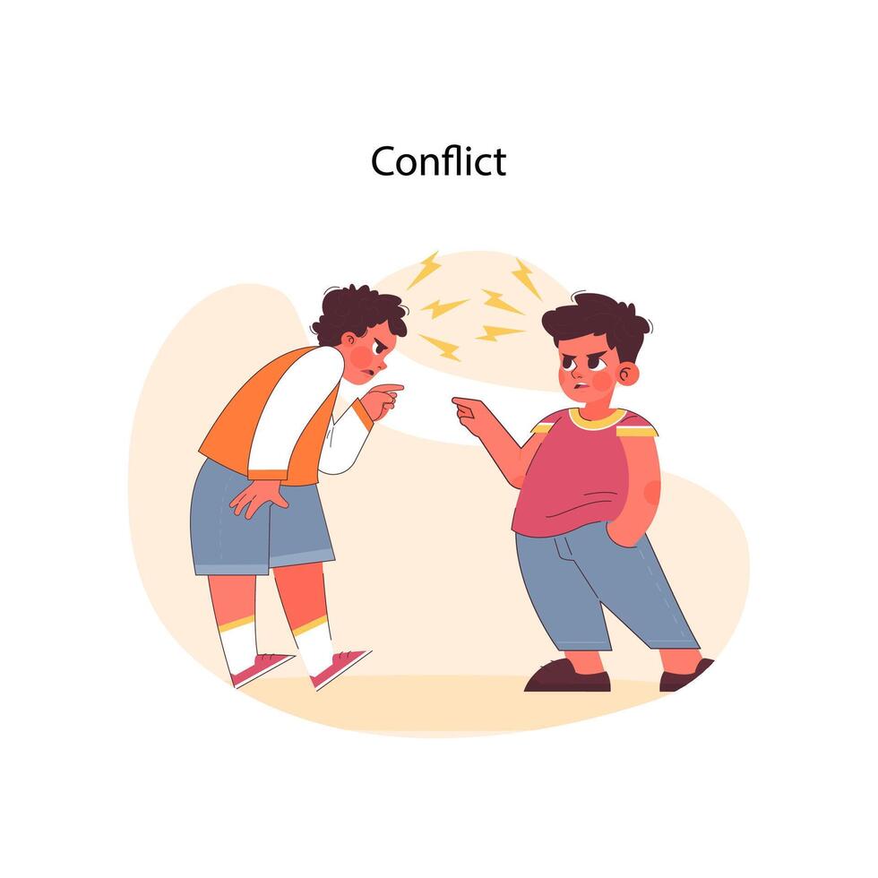 Conflict concept. Flat vector illustration