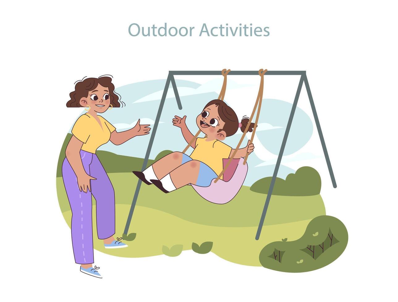 Exhilarating outdoor play set. vector