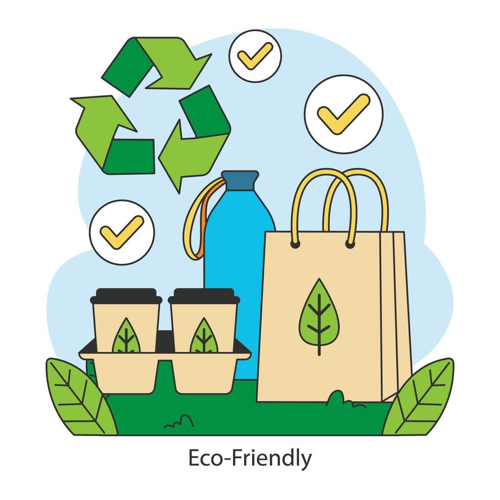 Eco-Friendly concept. Flat vector illustration.