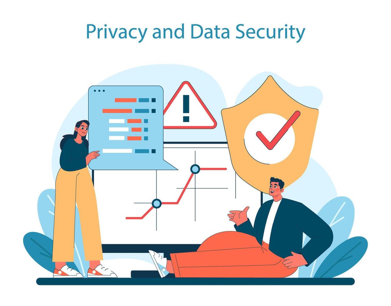 márketing 5.0 concepto. destacando el importancia de robusto datos seguridad vector