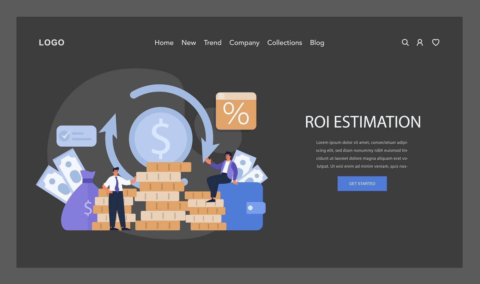 roi Estimacion concepto. plano vector ilustración