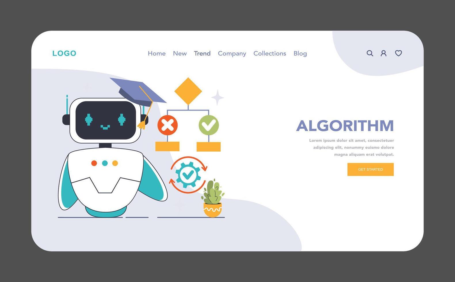 Algorithm concept. Flat vector illustration