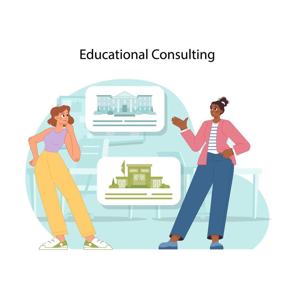 Consultation in education. Flat vector illustration