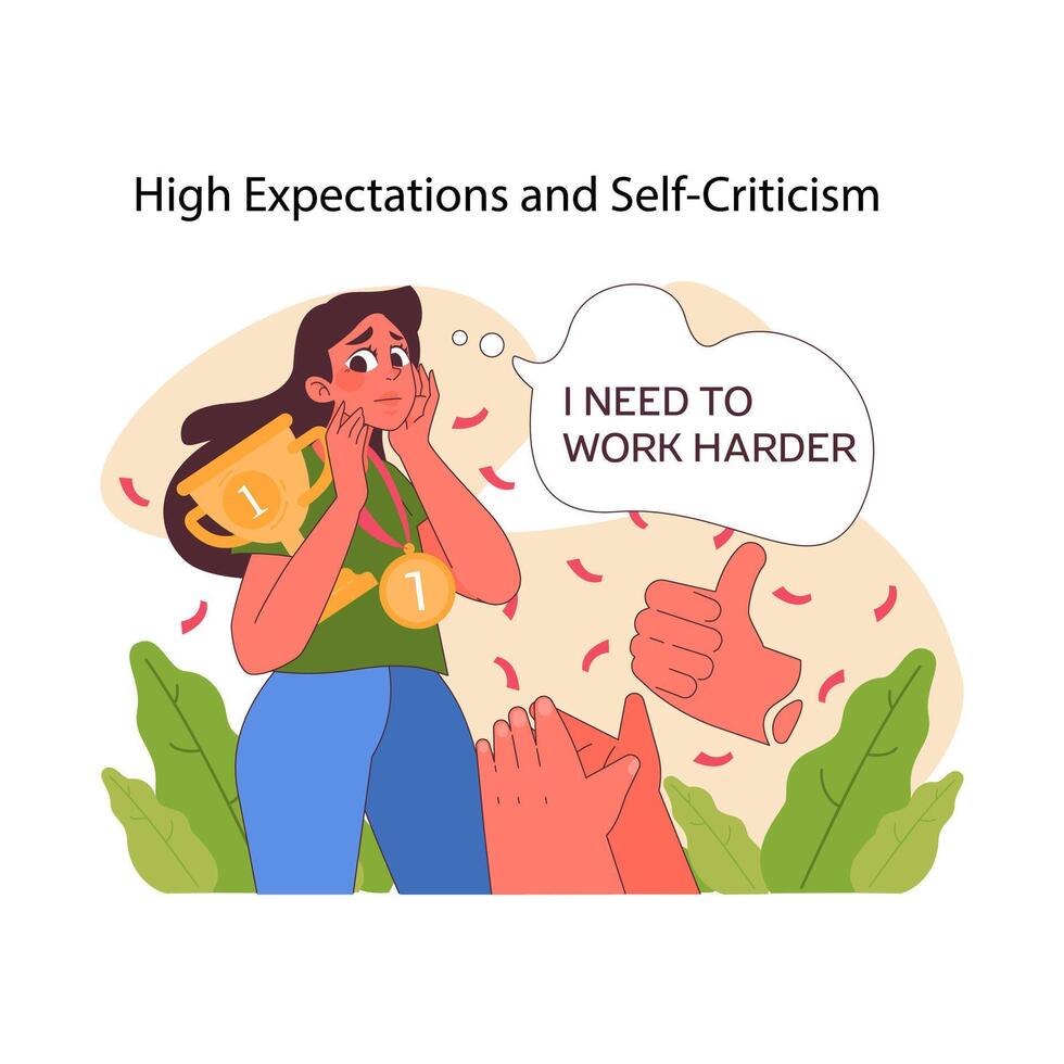 High expectations concept. Flat vector illustration