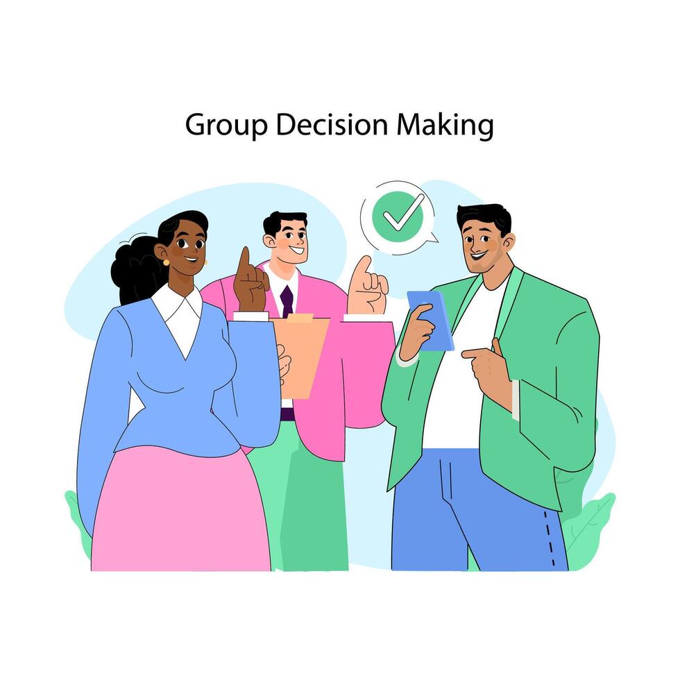 grupo decisión haciendo concepto. plano vector ilustración