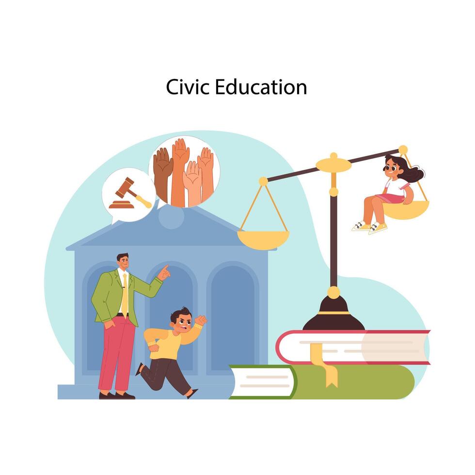 Foundations of democracy. Flat vector illustration